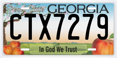 GA license plate CTX7279