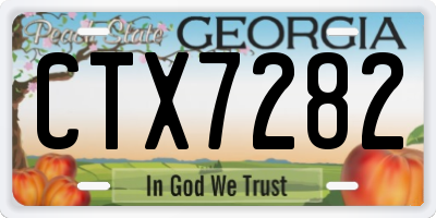 GA license plate CTX7282