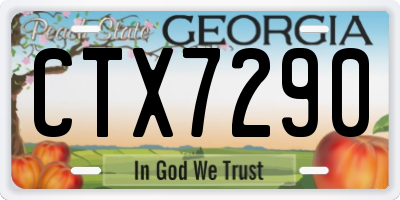 GA license plate CTX7290
