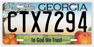GA license plate CTX7294