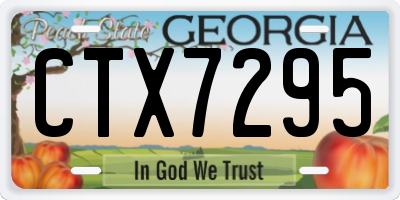 GA license plate CTX7295