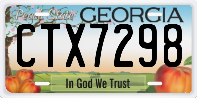 GA license plate CTX7298