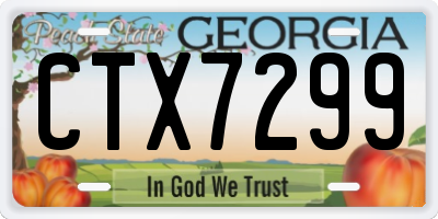 GA license plate CTX7299