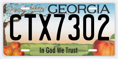 GA license plate CTX7302