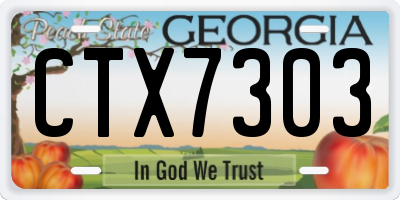 GA license plate CTX7303