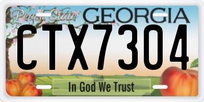 GA license plate CTX7304