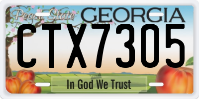 GA license plate CTX7305