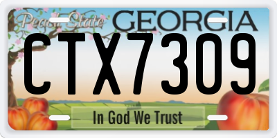 GA license plate CTX7309
