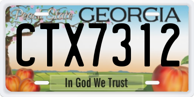 GA license plate CTX7312