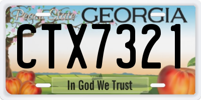 GA license plate CTX7321