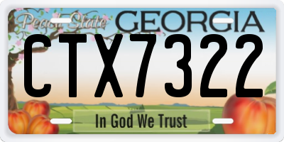 GA license plate CTX7322