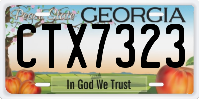 GA license plate CTX7323
