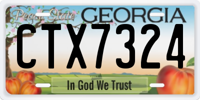 GA license plate CTX7324