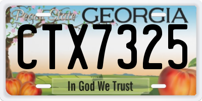 GA license plate CTX7325