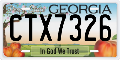 GA license plate CTX7326