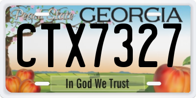 GA license plate CTX7327
