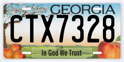 GA license plate CTX7328