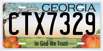 GA license plate CTX7329