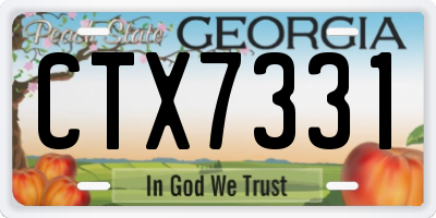 GA license plate CTX7331