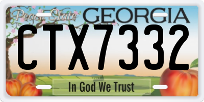 GA license plate CTX7332