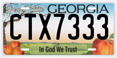 GA license plate CTX7333