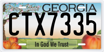 GA license plate CTX7335