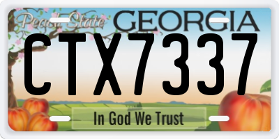 GA license plate CTX7337