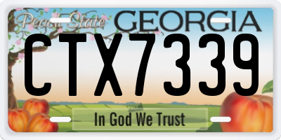 GA license plate CTX7339