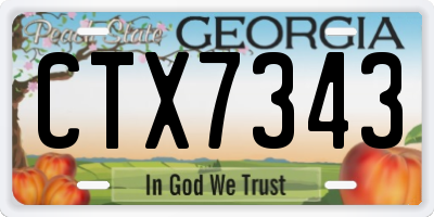 GA license plate CTX7343