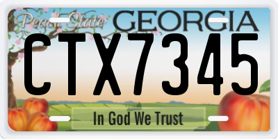 GA license plate CTX7345