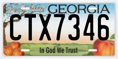 GA license plate CTX7346