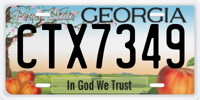 GA license plate CTX7349