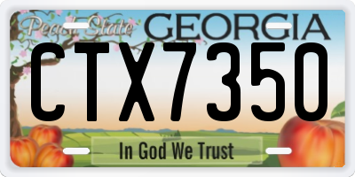 GA license plate CTX7350