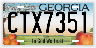 GA license plate CTX7351