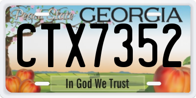 GA license plate CTX7352