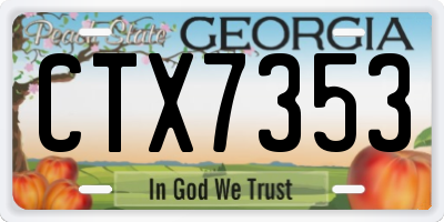 GA license plate CTX7353