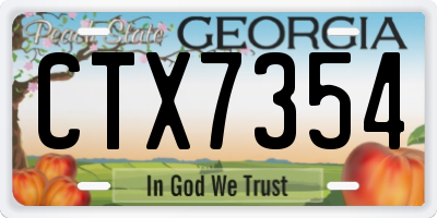 GA license plate CTX7354