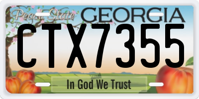 GA license plate CTX7355