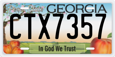 GA license plate CTX7357