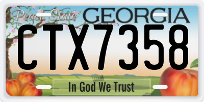 GA license plate CTX7358
