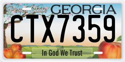 GA license plate CTX7359