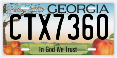 GA license plate CTX7360