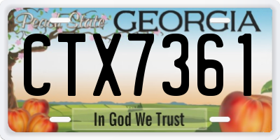 GA license plate CTX7361