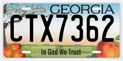 GA license plate CTX7362