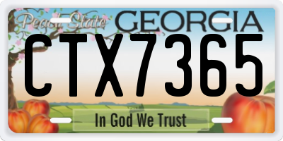 GA license plate CTX7365