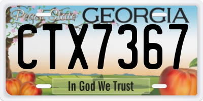 GA license plate CTX7367