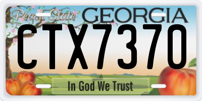 GA license plate CTX7370