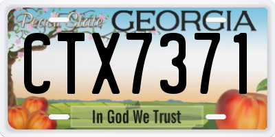 GA license plate CTX7371
