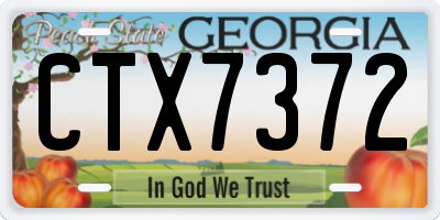 GA license plate CTX7372
