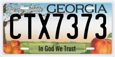 GA license plate CTX7373